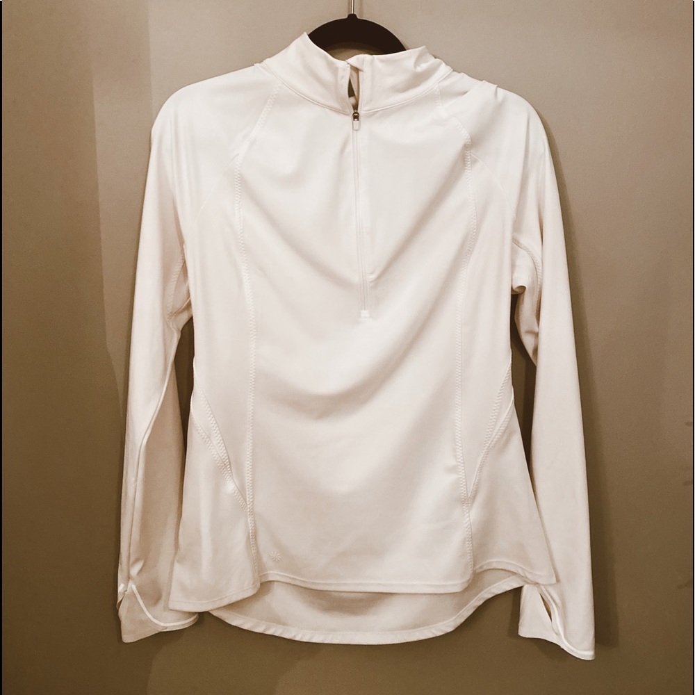 White athleta quarter zip